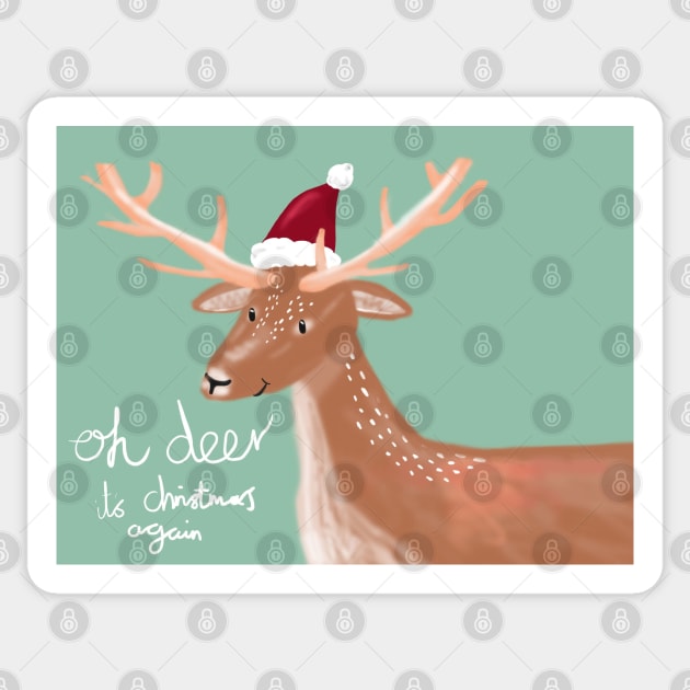 Oh deer its Christmas again Sticker by Charlotsart